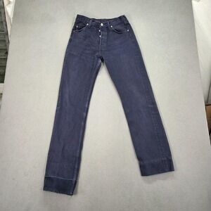 Vintage Levis 501 Jeans Mens Blue Made USA Button Fly Altered Hem Fits 24x30 90s